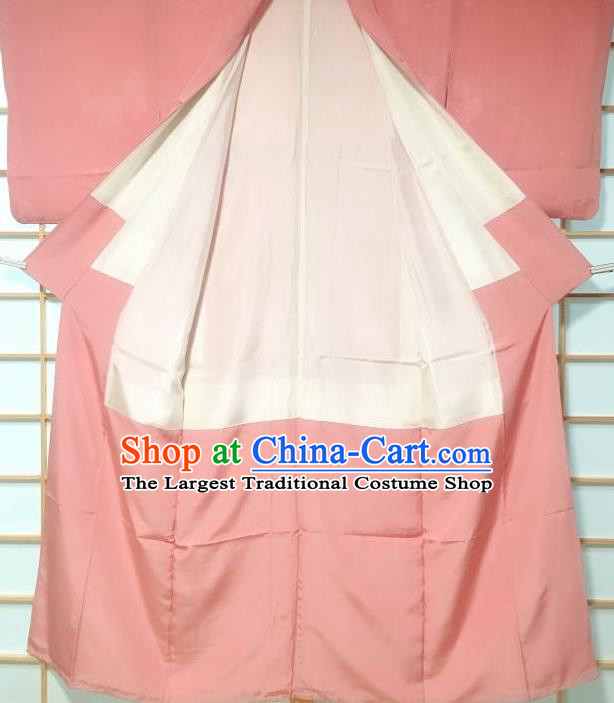 Traditional Japanese Chrysanthemum Pattern Pink Furisode Kimono Japan Yukata Dress Costume for Women