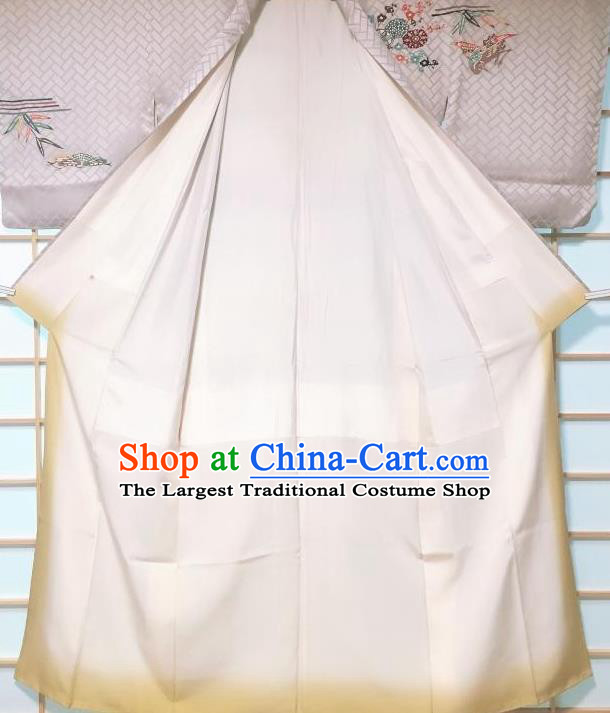 Traditional Japanese Classical Plum Birds Pattern Grey Kimono Japan Yukata Dress Costume for Women