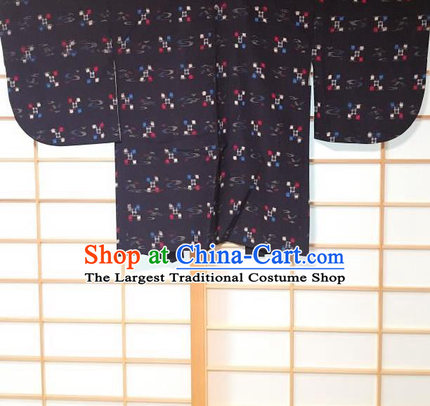Japanese Traditional Navy Haori Jacket Japan Kimono Overcoat Costume for Men