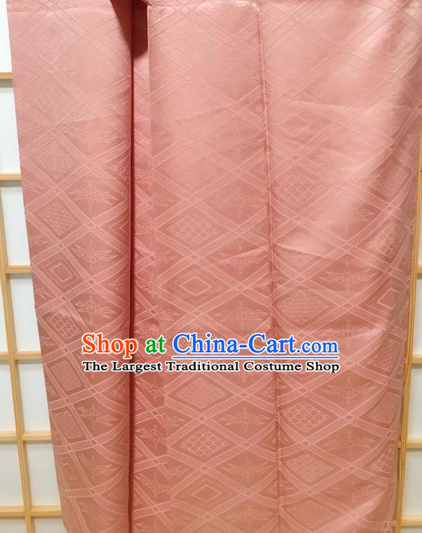 Japanese Classical Pattern Pink Iromuji Kimono Japan Traditional Yukata Dress Costume for Women