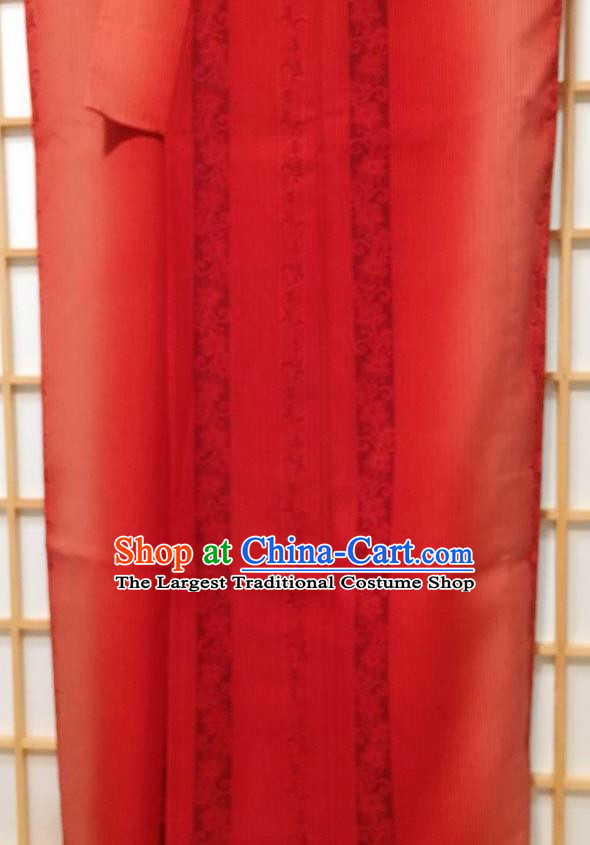 Japanese Classical Pattern Red Edo Komon Kimono Japan Traditional Yukata Dress Costume for Women