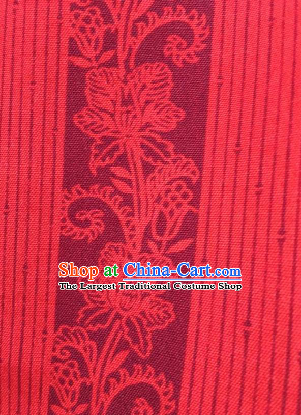Japanese Classical Pattern Red Edo Komon Kimono Japan Traditional Yukata Dress Costume for Women