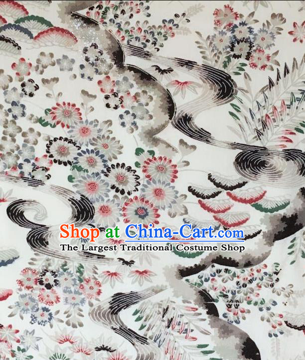 Japanese Traditional Ink Chrysanthemum Pattern Haori Jacket Japan Kimono Overcoat Costume for Men