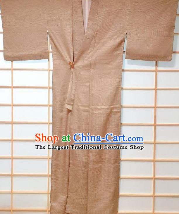 Japanese Classical Pattern Maroon Edo Komon Kimono Japan Traditional Yukata Dress Costume for Women