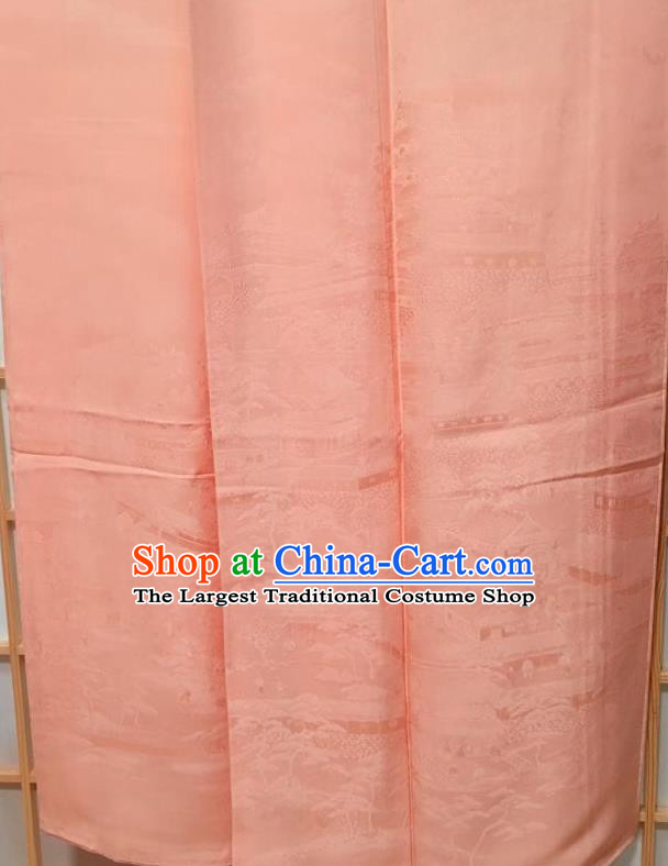 Traditional Japanese Light Pink Iromuji Kimono Japan Classical Pattern Yukata Dress Costume for Women