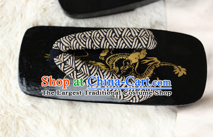 Japanese Traditional Black Flip Flops Slippers Clogs Asian Japan Geta Shoes for Men