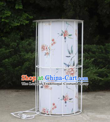 Chinese Traditional Printing White Lamp Wedding Flowers Floor Lanterns Handmade Palace Lantern