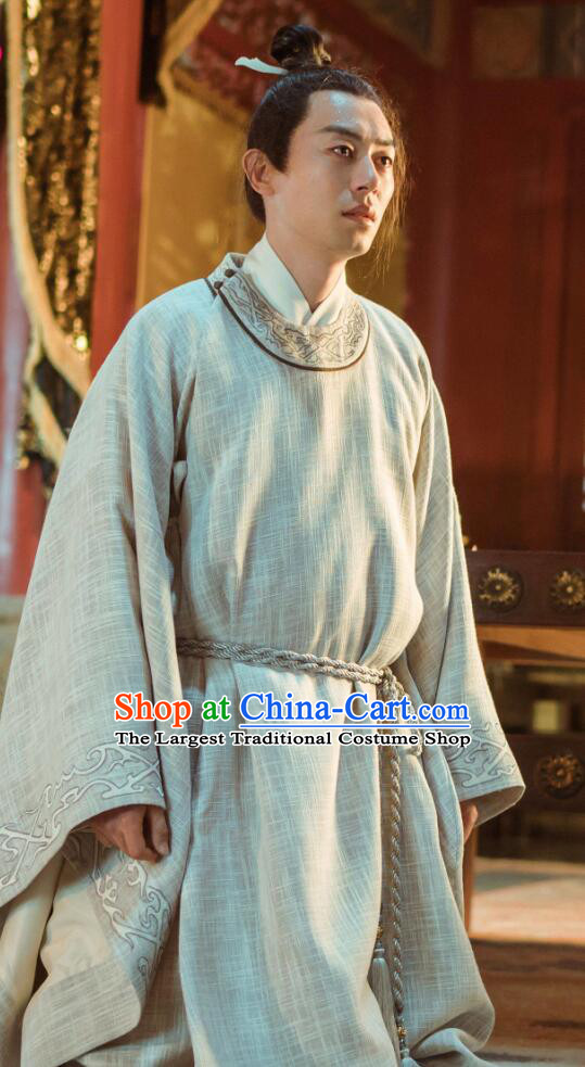Chinese Ancient Drama Ming Dynasty Crown Prince Zhu Zhanji Zhu Yawen Costume and Headpiece Complete Set