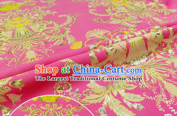 Chinese Classical Pattern Design Pink Brocade Fabric Asian Traditional Hanfu Satin Material