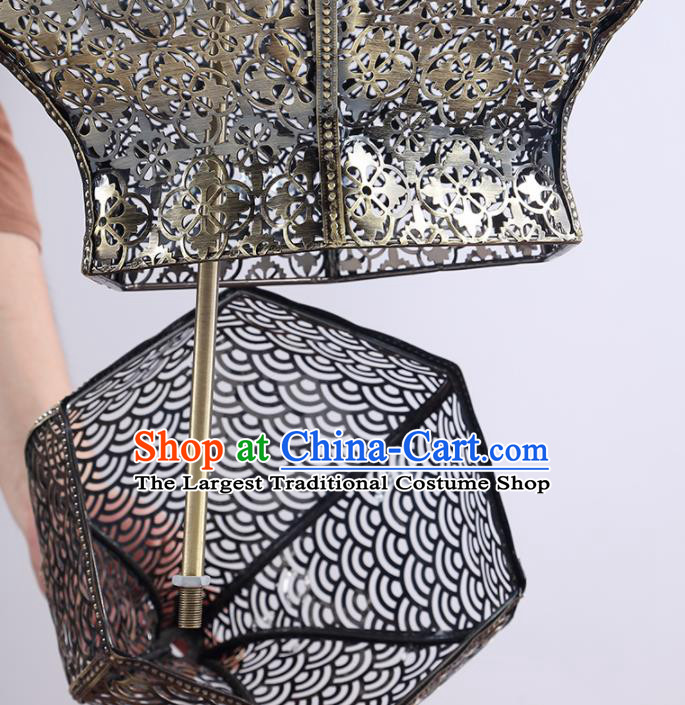 Asian Traditional Iron Carving Ceiling Lantern Thailand Handmade Lanterns Hanging Lamps