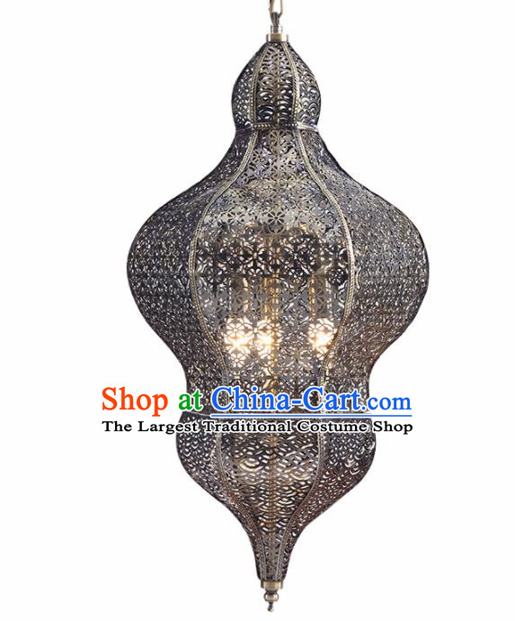 Asian Traditional Iron Carving Ceiling Lantern Thailand Handmade Lanterns Hanging Lamps