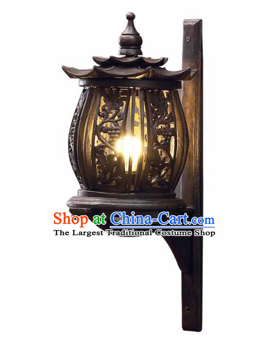 Southeast Asia Traditional Wood Carving Grape Wall Lantern Thailand Handmade Lanterns