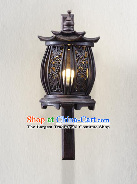 Southeast Asia Traditional Wood Carving Grape Wall Lantern Thailand Handmade Lanterns