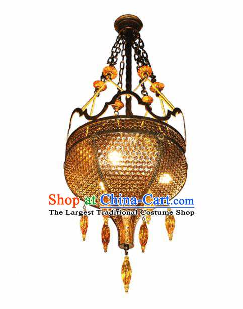 Asian Traditional Iron Carving Ceiling Lantern Thailand Handmade Lanterns Hanging Lamps