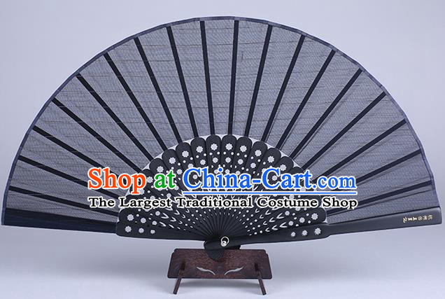 Traditional Chinese Handmade Black Silk Folding Fan China Fan Oriental Fan