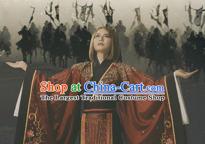 Chinese Traditional Han Dynasty Historical Costume Ancient Princess Red Hanfu Dress for Women