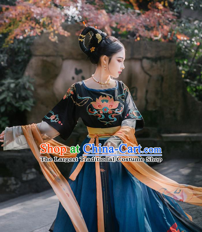 Chinese Traditional Tang Dynasty Court Maid Historical Costume Ancient Flying Apsaras Hanfu Dress for Women