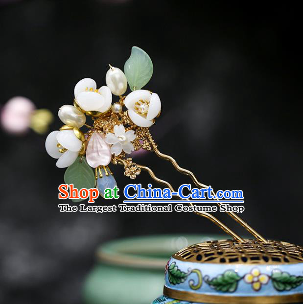 Chinese Traditional Hanfu Flowers Hairpin Ancient Hair Accessories for Women