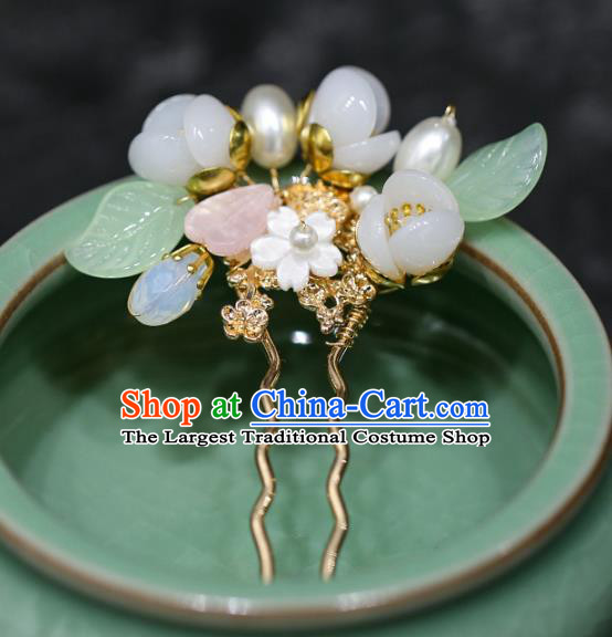 Chinese Traditional Hanfu Flowers Hairpin Ancient Hair Accessories for Women