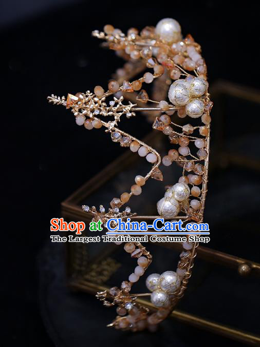 Top Grade Bride Beads Royal Crown Wedding Hair Accessories for Women