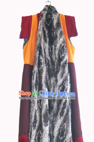 Chinese Tibetan Buddhism Winter Long Vest Traditional Monk Cape for Men