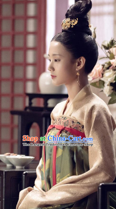 Royal Nirvana Chinese Ancient Patrician Lady Historical Costume Song Dynasty Dress and Headpiece for Women