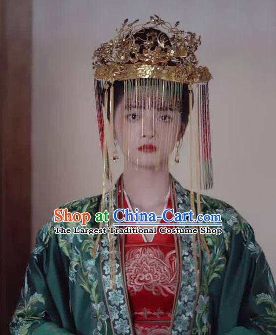 Drama Miss Truth Chinese Ancient Nobility Lady Ran Yan Wedding Hanfu Dress Tang Dynasty Costume and Headpiece for Women
