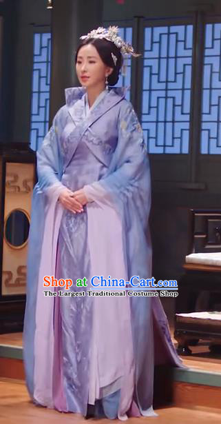 Chinese Ancient Patrician Countess Hanfu Dress Drama The Love Lasts Two Minds Costume and Headpiece for Women