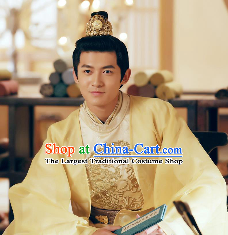 Chinese Ancient Crown Prince Ren Sheng Clothing Historical Drama Colourful Bone Costume and Headpiece for Men