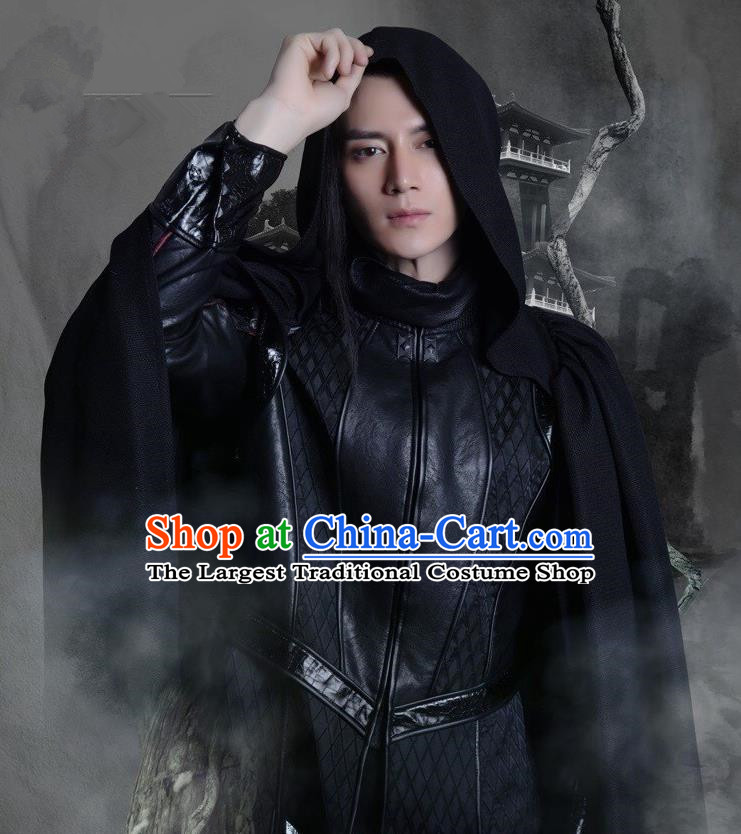 Chinese Ancient Monk Zhi Neng Clothing Historical Drama Colourful Bone Costume and Headpiece for Men