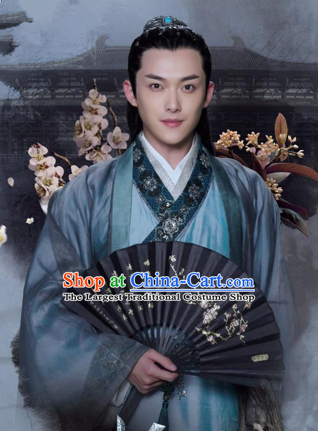 Chinese Ancient Royal Prince Gu Zhaohui Clothing Historical Drama Colourful Bone Costume and Headpiece for Men
