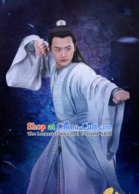 Chinese Ancient Swordsman Gu Renyu Clothing Historical Drama Handsome Siblings Costume and Headpiece for Men