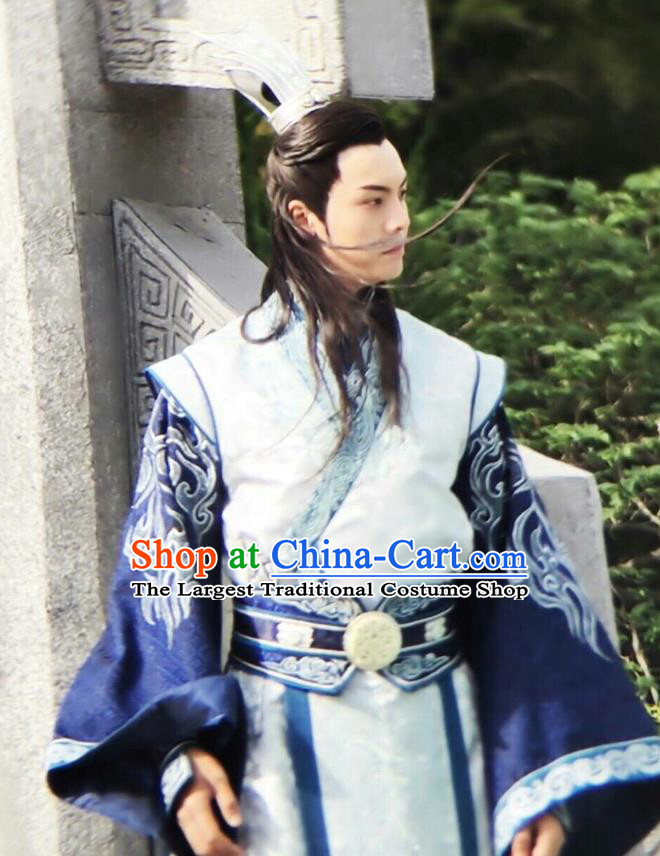 Chinese Ancient Swordsman Ding Yin Clothing Historical Drama The Legend of Zu Costume for Men