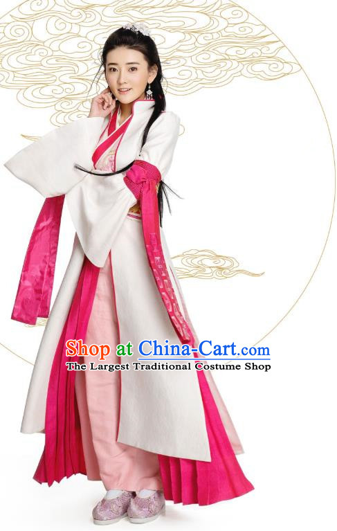 Chinese Historical Drama The Eternal Love Ancient Rich Lady Qu Xiaotan Costume and Headpiece for Women