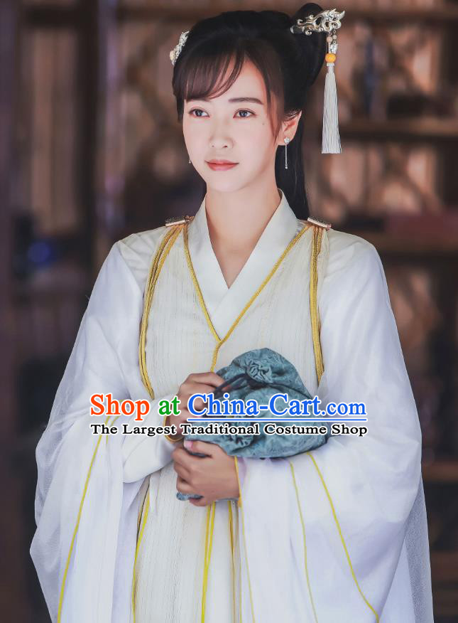 Chinese Historical Drama Swords of Legends Ancient Female Swordsman A Ruan Costume and Headpiece for Women