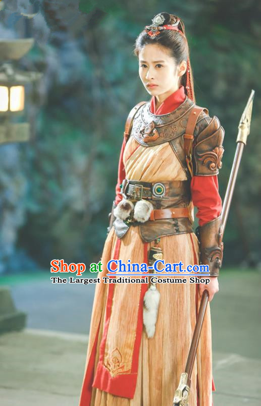 Chinese Historical Drama Swords of Legends Ancient Female Swordsman Wen Renyu Costume and Headpiece for Women