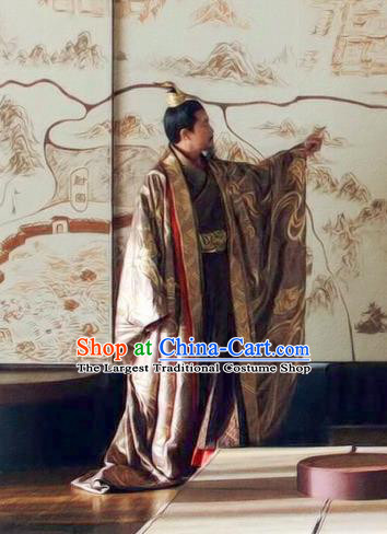 Chinese Drama Princess Silver Ancient Emperor Lin Historical Costume and Headwear for Men