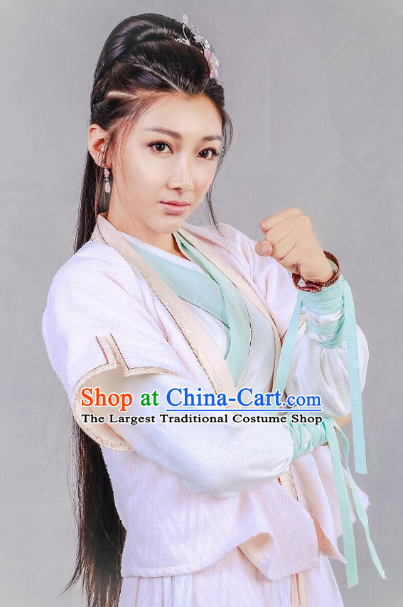 Chinese Historical Drama Swords of Legends Ancient Fairy A Ruan Costume and Headpiece for Women