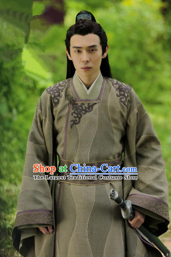 Drama Listening Snow Tower Chinese Ancient Prince Gu Guang Historical Costume and Headwear for Men