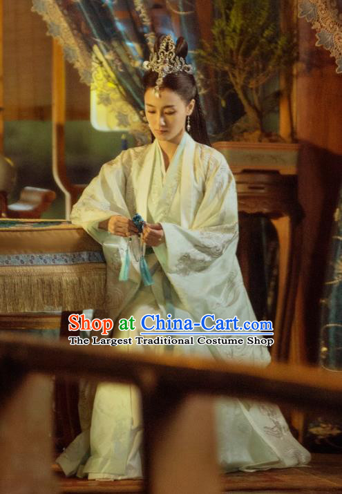 Chinese Historical Drama Ancient Swordsman Hostess Shangguan Xi Hanfu Dress Under the Power Costume and Headpiece for Women