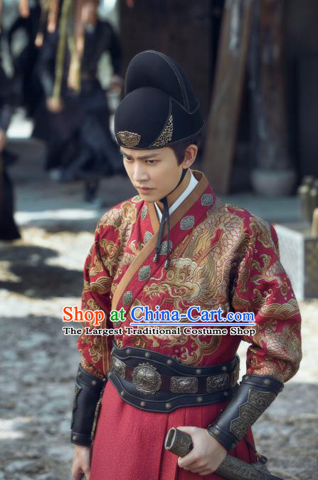 Under the Power Chinese Historical Drama Ancient Ming Dynasty Blade Lu Yi Allen Costume and Headwear for Men