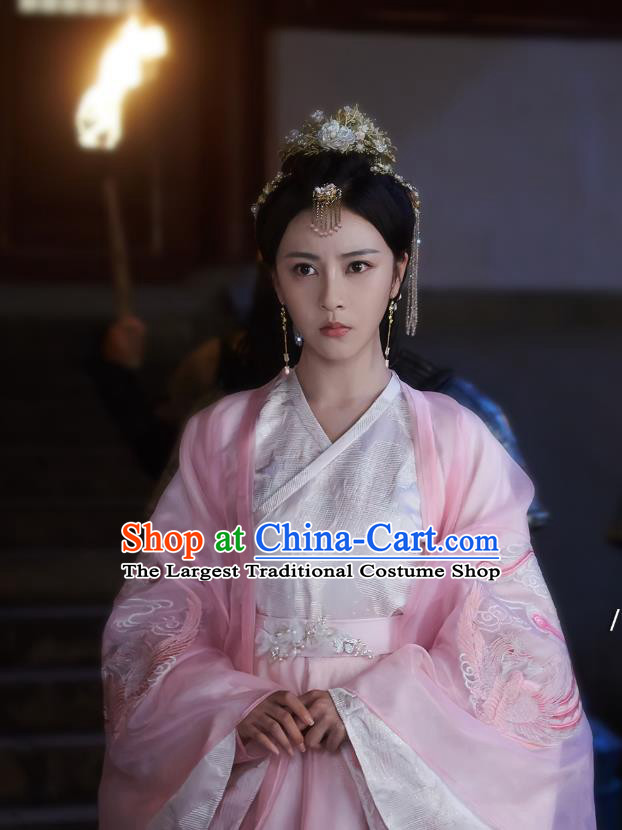 Chinese Ancient Princess Liu Li Dress Historical Drama Cinderella Chef Costume and Headpiece for Women