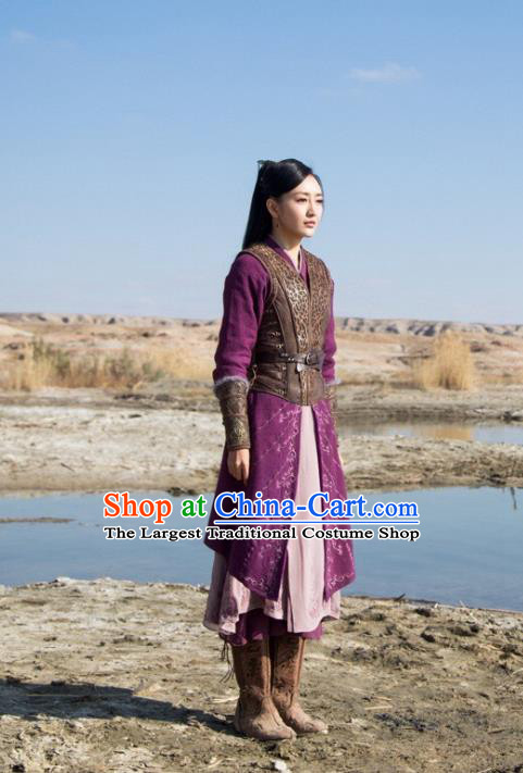 Chinese Ancient Fairy Swordsman Yu Wei Dress Historical Drama The Legend of Jade Sword Angel Costume and Headpiece for Women