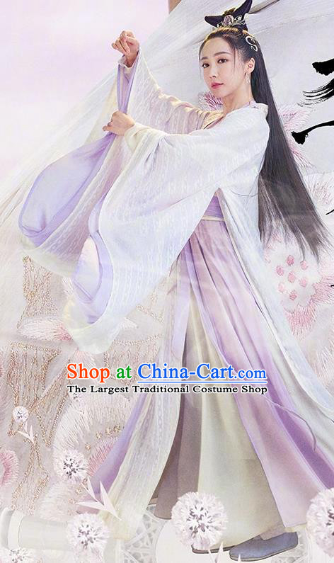 Chinese Ancient Princess Hanfu Dress and Hair Accessories Historical Drama Love of Thousand Years Across Xuan Zhu Costumes