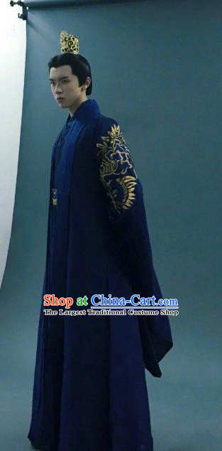 Chinese Ancient Zhou Emperor Clothing and Jade Hairpin Drama King Is Not Easy Ji Man Apparel Costumes and Hair Crown