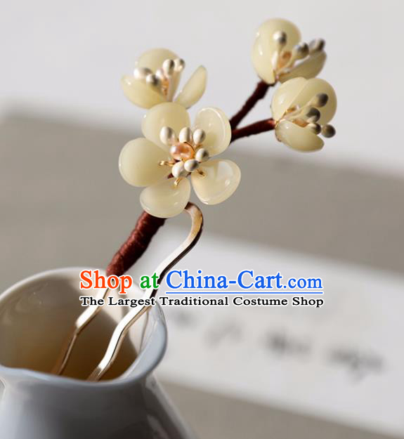 Chinese Ancient Plum Blossom Hair Clip Jewelry Headwear Hair Accessories Pearls Hairpin for Women