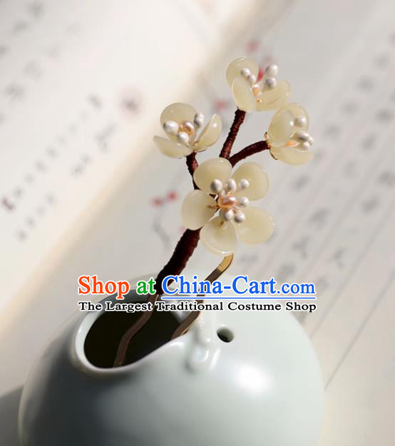 Chinese Ancient Plum Blossom Hair Clip Jewelry Headwear Hair Accessories Pearls Hairpin for Women