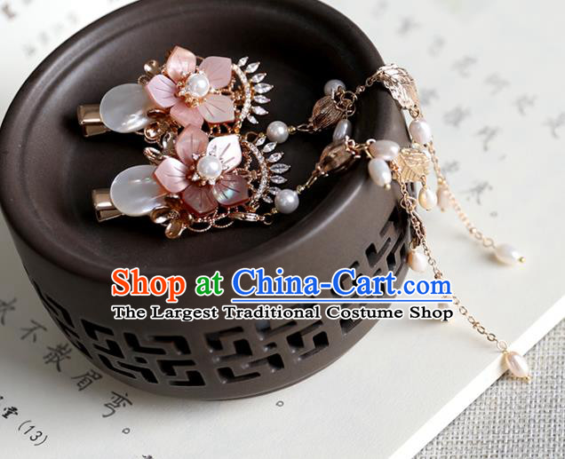 Chinese Ancient Shell Hair Claws Jewelry Headwear Hair Accessories Tassel Hair Stick for Women