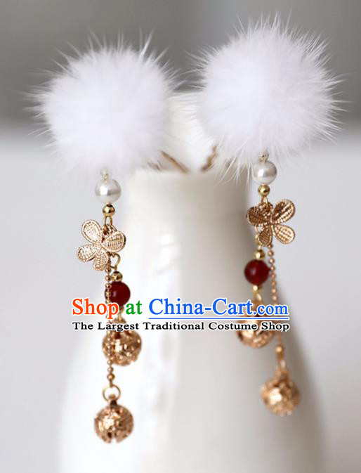 Chinese Ancient Hanfu Golden Bells Tassel Hair Claws Hairpin Women Hair Accessories Venonat Hair Stick Headwear