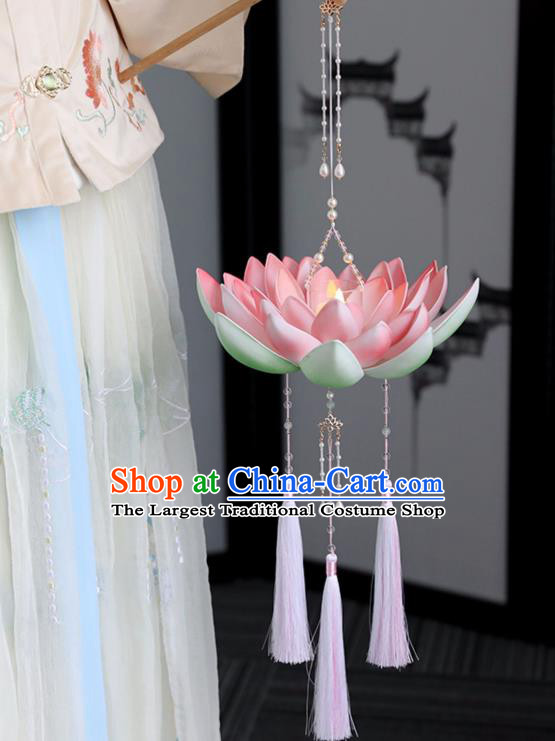 Chinese Ancient Large Lotus Lantern Women Accessories Lantern Festival Lamp